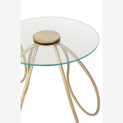 J-Line - St med to sideborde m. Glas bordplader 45/38x54/42cm, Guld 