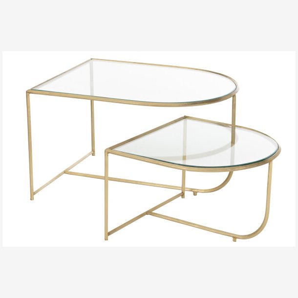 J-Line - St med to sideborde m. glas bordplader - To strrelser