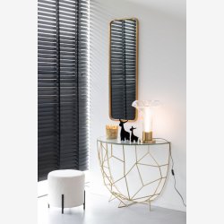 J-Line - Konsolbord m. Metal stel og glas bordplade 90x76x46cm, Guld