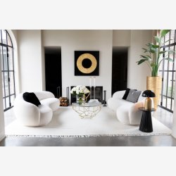 J-Line - Moderne sofabord m. Metal stel og glas bordplade 90x44x90cm, Guld