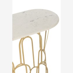 J-Line - Konsolbord m. Marmor bordplade 91x78x36cm, Guld/Hvid
