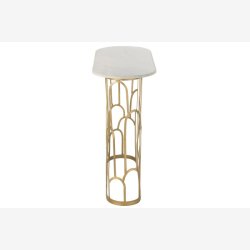 J-Line - Konsolbord m. Marmor bordplade 91x78x36cm, Guld/Hvid