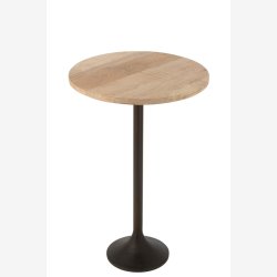 J-Line - Bar bord m. Trplade og metal fod 65x100x65cm, Natur og Sort