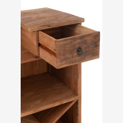 J-Line - Bar m. To skuffer i genanvendt tr 180x106x55cm, Natur/Brun