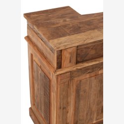 J-Line - Bar m. To skuffer i genanvendt tr 180x106x55cm, Natur/Brun