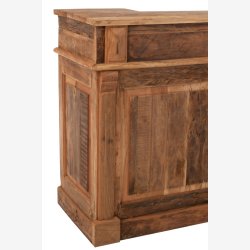 J-Line - Bar m. To skuffer i genanvendt tr 180x106x55cm, Natur/Brun