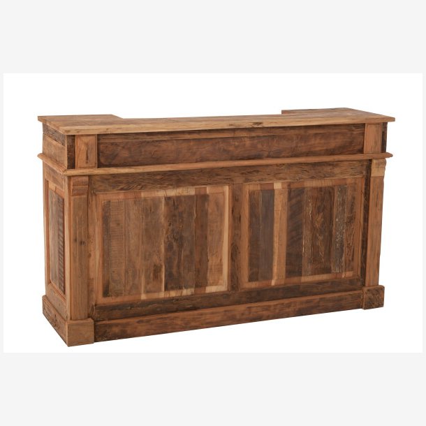 J-Line - Bar m. To skuffer i genanvendt tr 180x106x55cm, Natur/Brun