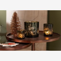 J-Line - St m. to runde sideborde i aluminium 56/48x47/50cm, Bronze