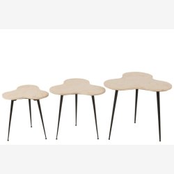 J-Line - St med 3 sideborde m. marmor bordplader 3 strrelser - Flere farver