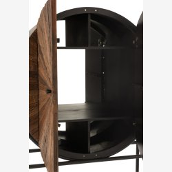 J-Line - Rundt bar skab m. 2 lger 105x160x38cm, Brun og Sort 