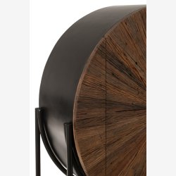 J-Line - Rundt bar skab m. 2 lger 105x160x38cm, Brun og Sort 