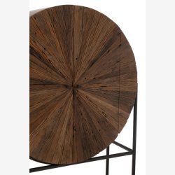 J-Line - Rundt bar skab m. 2 lger 105x160x38cm, Brun og Sort 