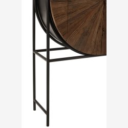 J-Line - Rundt bar skab m. 2 lger 105x160x38cm, Brun og Sort 