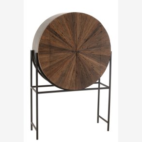 J-Line - Rundt bar skab m. 2 lger 105x160x38cm, Brun og Sort 