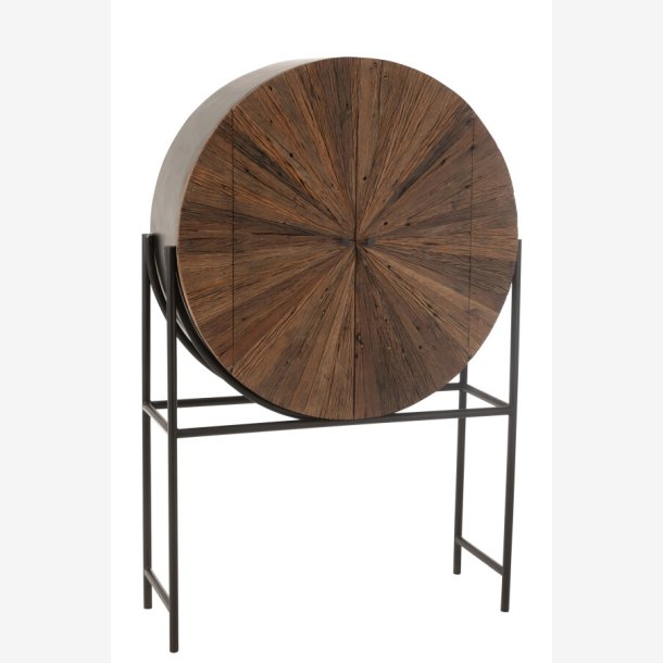 J-Line - Rundt bar skab m. 2 lger 105x160x38cm, Brun og Sort 