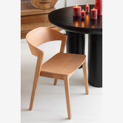 j-line - Rundt spisebord m. Brede ben 120x76x120cm, Sort 