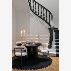 j-line - Rundt spisebord m. Brede ben 120x76x120cm, Sort 