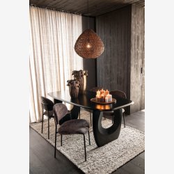 J-Line - Spisebord i mango tr m. Buttet design 200x75x100cm, Sort