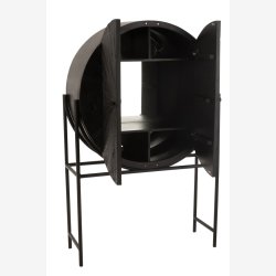 J-Line - Rundt bar skab m. 2 lger 105x160x38cm, Sort