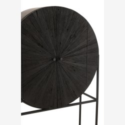 J-Line - Rundt bar skab m. 2 lger 105x160x38cm, Sort