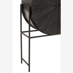 J-Line - Rundt bar skab m. 2 lger 105x160x38cm, Sort