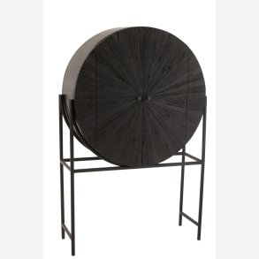 J-Line - Rundt bar skab m. 2 lger 105x160x38cm, Sort