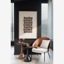 J-Line - St m. to sideborde i tr 45,5/51x59/38cm, Brun og Sort