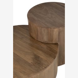 J-Line - St m. To borde i moderne design 75/50x30/50cm, Brun 