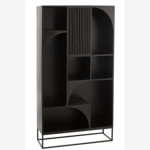 J-Line - Reol m. 8 rum 90x168x33cm, Sort