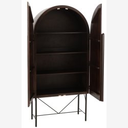 J-line - Skab m. 3 hylder i tr 90x185x45cm, Brun 