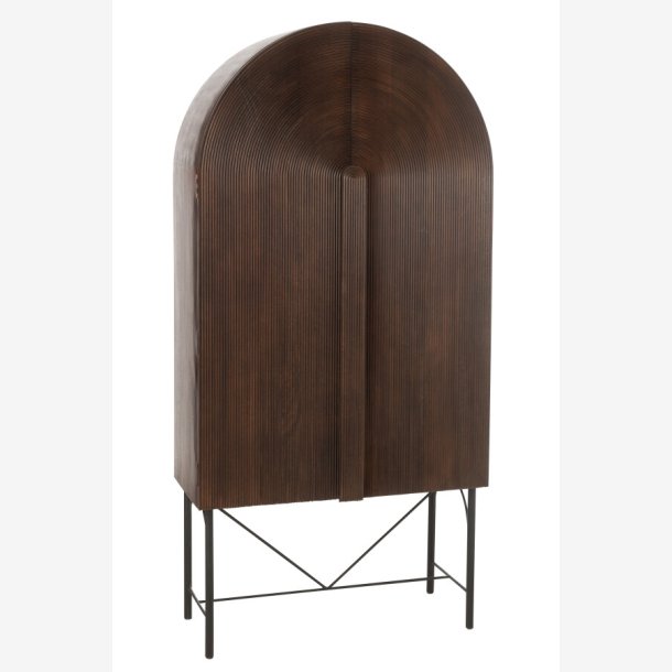 J-line - Skab m. 3 hylder i tr 90x185x45cm, Brun 