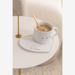 j-line - Sidebord i moderne design i metal 30x68x30cm, Hvid og Guld 