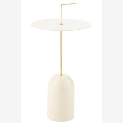 j-line - Sidebord i moderne design i metal 30x68x30cm, Hvid og Guld 