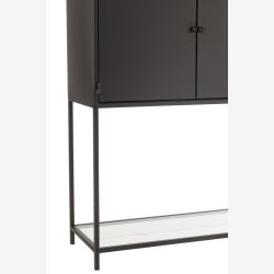 J-line - Rektangel reol m. To skabs lger 90x126x26cm, Sort 