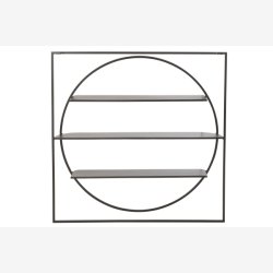 J-Line - Vg reol m. 3 hylder 80x80x13,5cm, Sort