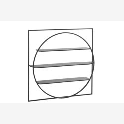 J-Line - Vg reol m. 3 hylder 80x80x13,5cm, Sort