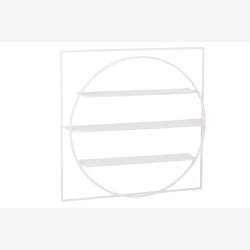 J-Line - Vg reol m. 3 hylder 80x80x13,5cm, Hvid