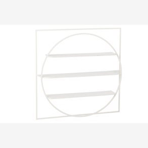 J-Line - Vg reol m. 3 hylder 80x80x13,5cm, Hvid