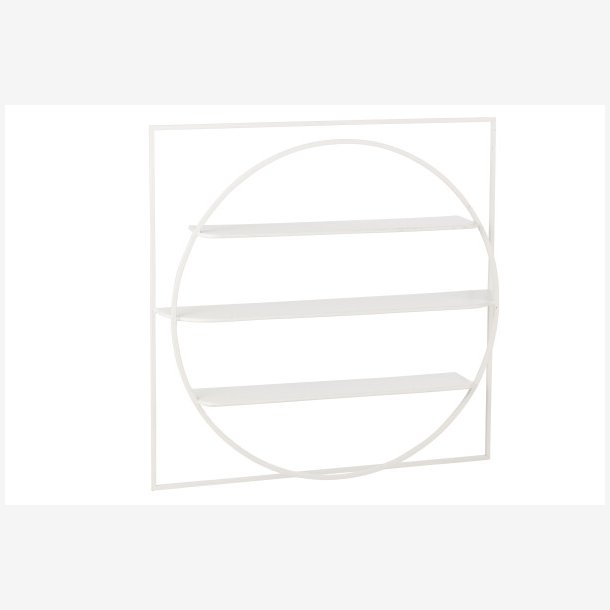 J-Line - Vg reol m. 3 hylder 80x80x13,5cm, Hvid