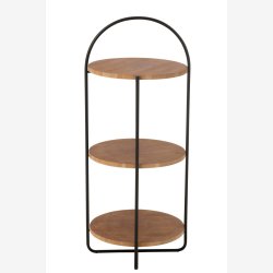 J-line - hylde reol m. 3 hylder 43x100x43cm, Natur og Sort 