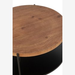 J-Line - Sofabord m. Opbevarings hylde 80x45,5x80cm, Natur og Sort 