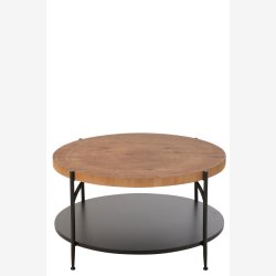 J-Line - Sofabord m. Opbevarings hylde 80x45,5x80cm, Natur og Sort 