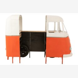 J-Line - Unik bar bus 227x152x89cm, Orange og Hvid