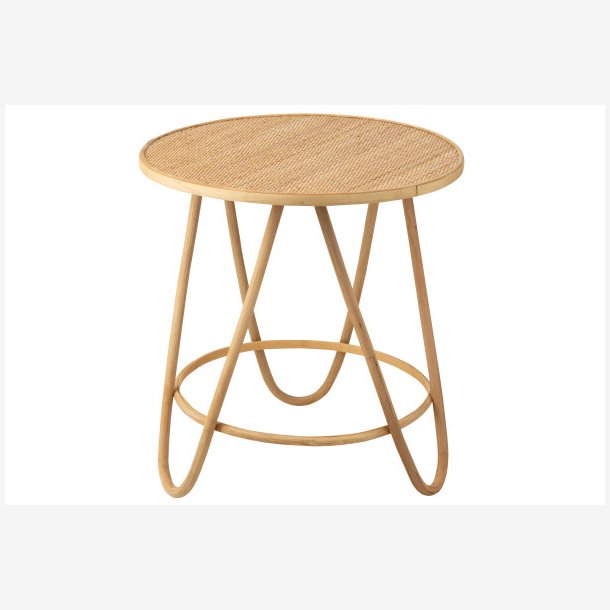 J-Line - Lille bord i flettet rattan og bambus 60x64x60cm, Natur