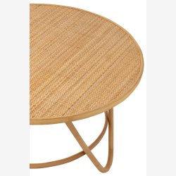 J-Line - Sofabord i flettet rattan og bambus 80x44x80cm, Natur