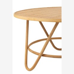 J-Line - Sofabord i flettet rattan og bambus 80x44x80cm, Natur