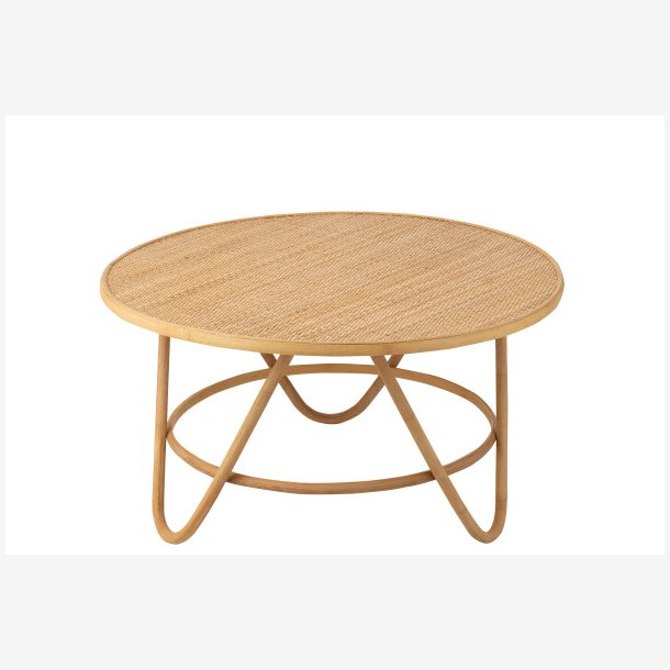 J-Line - Sofabord i flettet rattan og bambus 80x44x80cm, Natur