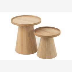 j-Line - St m. To runde sideborde med hj kant 45/38,5x50/38,5, Natur 