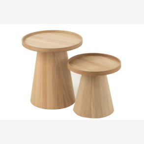 j-Line - St m. To runde sideborde med hj kant 45/38,5x50/38,5, Natur 