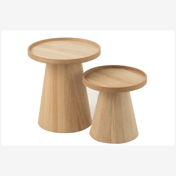 j-Line - St m. To runde sideborde med hj kant 45/38,5x50/38,5, Natur 